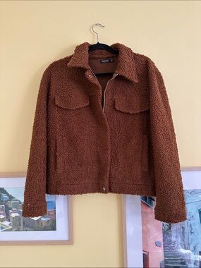 Nastygal Womens Brown Teddy Sherpa Jacket